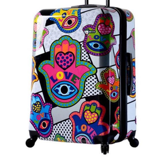 Mia Toro Handbags - Mia Toro Hamsa Love Hard Shell Spinner Boho Hipster Luggage